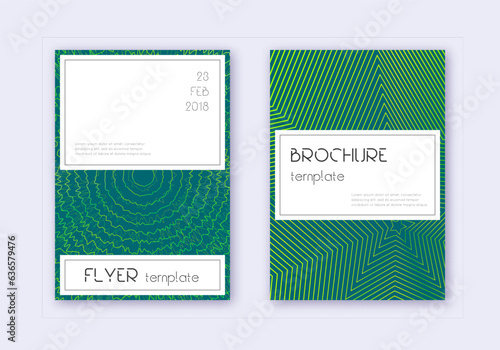 Stylish cover design template set. Green abstract