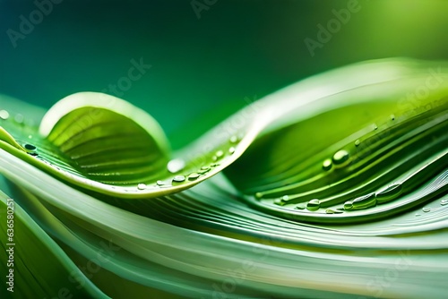 Water drops on green leaf abstract background. Raindrops on fresh, juicy, beautiful tree leaf close-up in summer