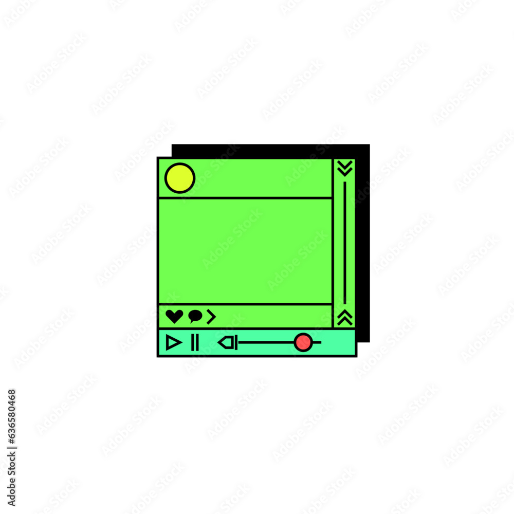 Retro UI Komputer Windows Frames Set Retro UI Komputer Windows Frames Set