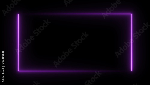 abstract neon rectangle frame illustration background 4k 