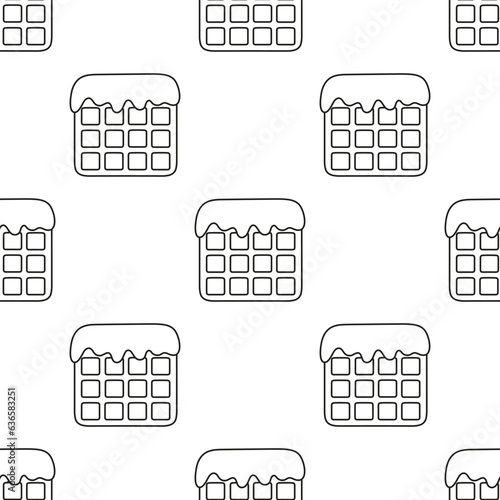 cartoon seamless pattern of belgian waffles