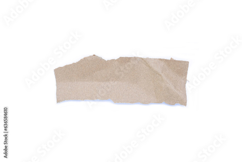 Recycled paper craft stick on a white background. Set of paper torn on white, Brown paper torn or ripped pieces of paper isolated on white background.