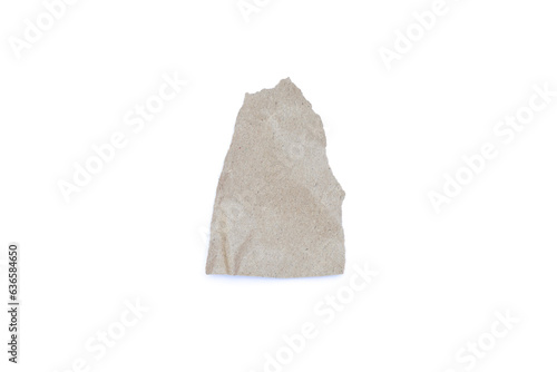 Recycled paper craft stick on a white background. Set of paper torn on white, Brown paper torn or ripped pieces of paper isolated on white background.