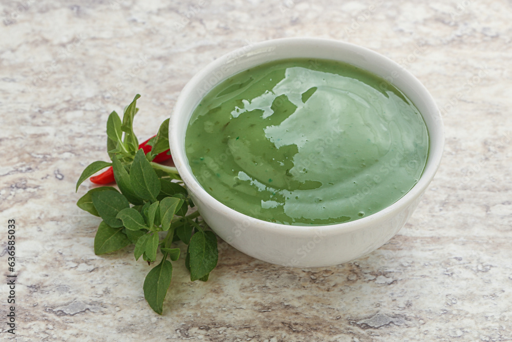 Green chili pepper and lime sauce Green chili pepper and lime sauce