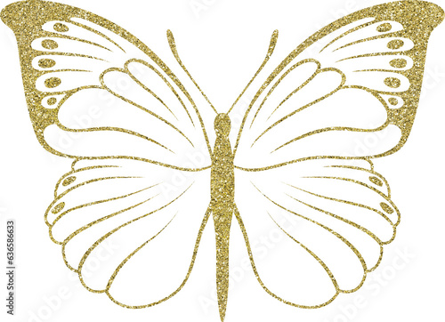 Fotografia, Obraz Butterfly Gold Glitter