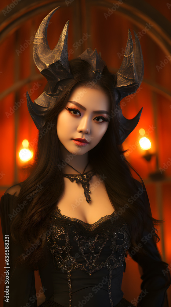 devil woman with horns