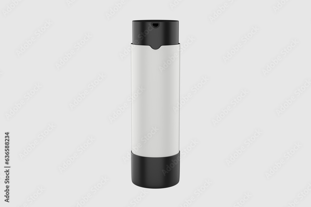 Glossy Foam Bottle Mockup Isolated On White Background. 3d illustration Glossy Foam Bottle Mockup Isolated On White Background. 3d illustration