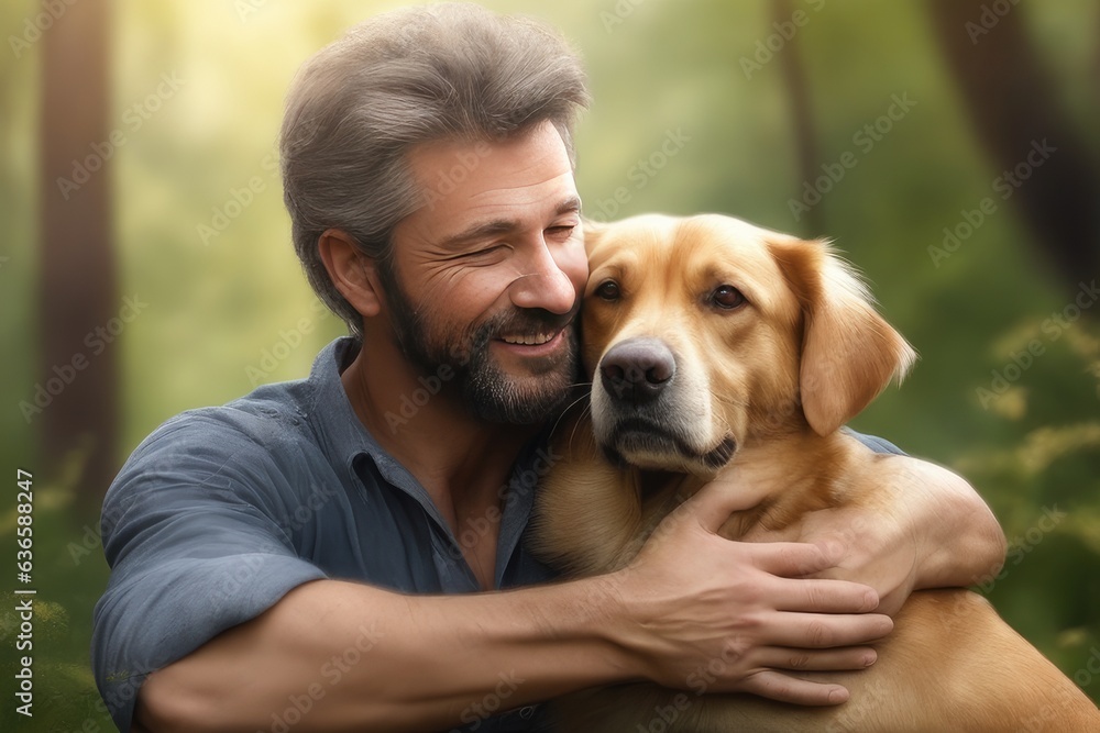 person with dog on nature person with dog on nature