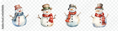 Photo Snowman watercolor isolated graphic transparent