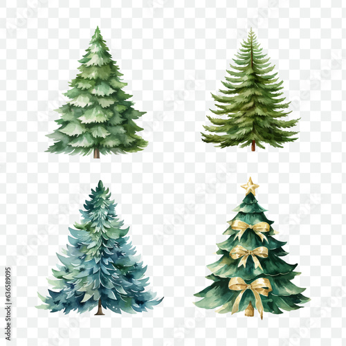 Christmas tree watercolor isolated graphic transparent © Ely Design