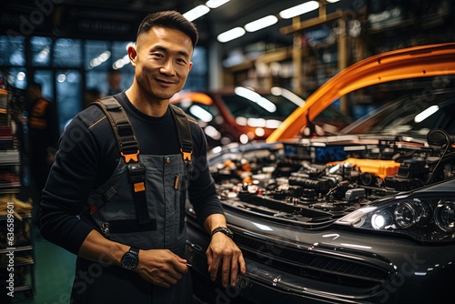 Car mechanic in appropriate clothes for safety © Dejan