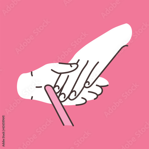 File nails color line illustration.