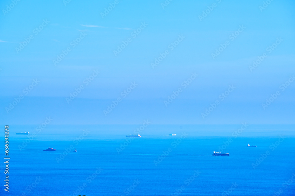 Cargo ships on Mediterranean