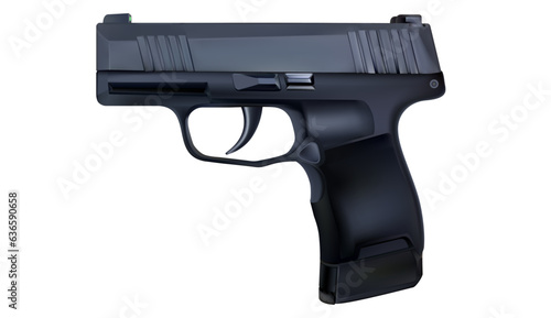 pistol vector picture Isolated against a white background.