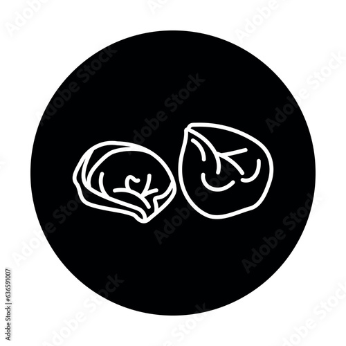 Pelmeni black line icon.