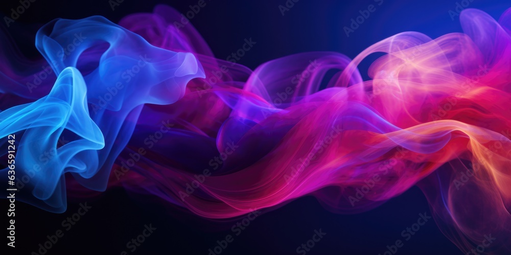 Obraz premium Colorful background, Colorful smoke on black background, Abstract color mix, generative ai