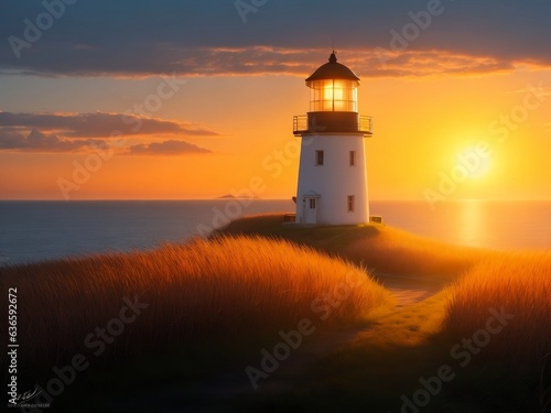 lighthouse at sunset © asankadilshan