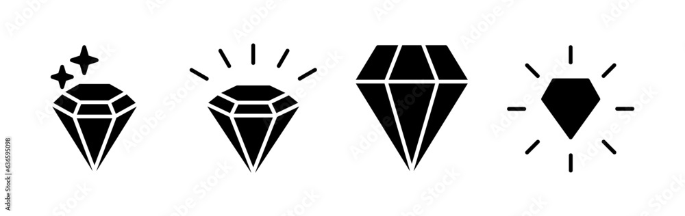 Diamond icon vector. gem icon. crystal stone Diamond icon vector. gem icon. crystal stone
