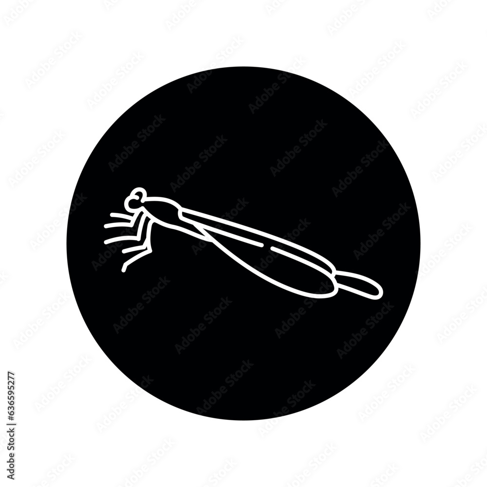 Dragonfly black line icon. Dragonfly black line icon.