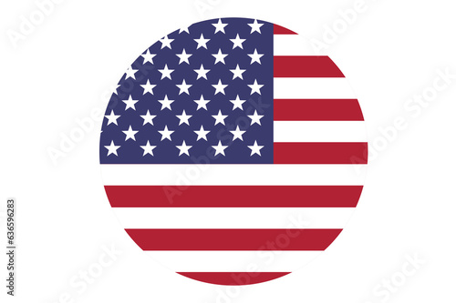 Photography Flag of USA America round icon, banner vector illustration.