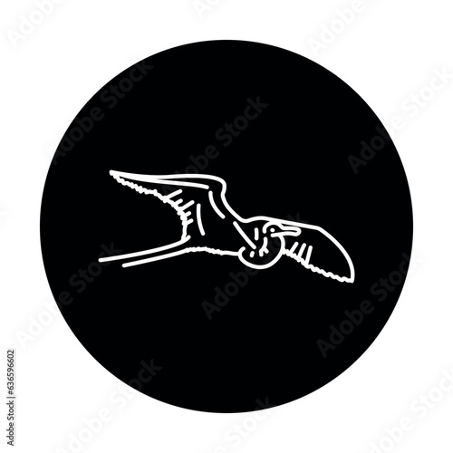 Frigatebird black line icon.