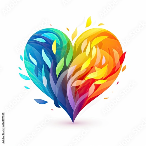 colorful LGBT Love logo on white background (Generative AI)