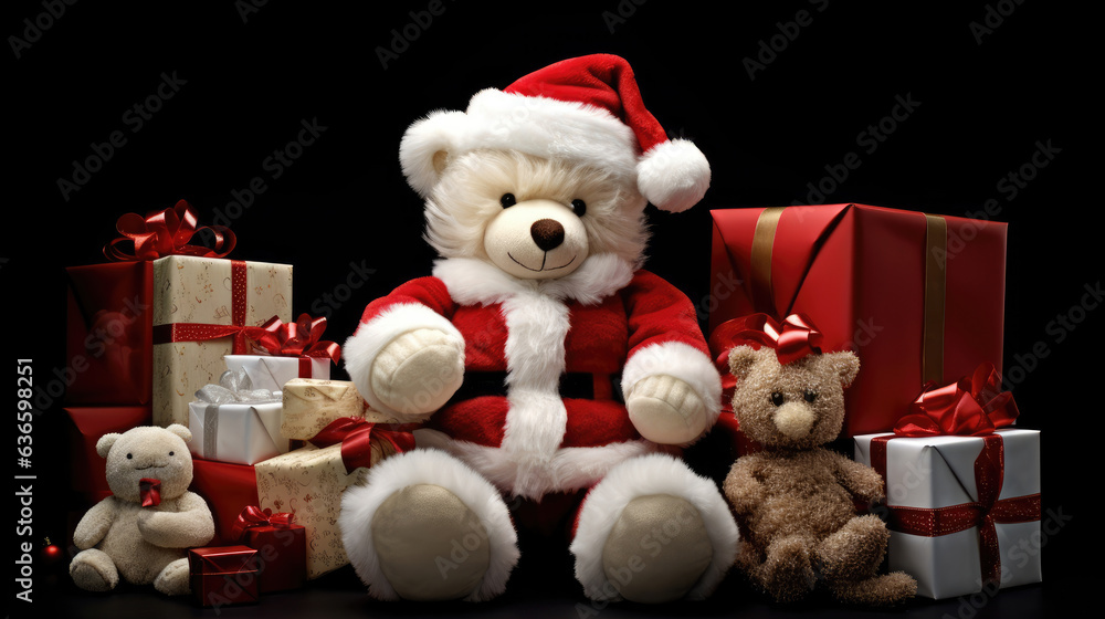 Cute baby bear Christmas , Background, Illustrations, HD