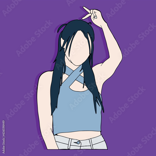 illustration of cute idol kpop vector image