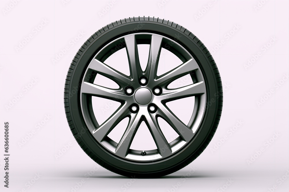 Car wheels on a white background. Tires. Tire replacement on the car