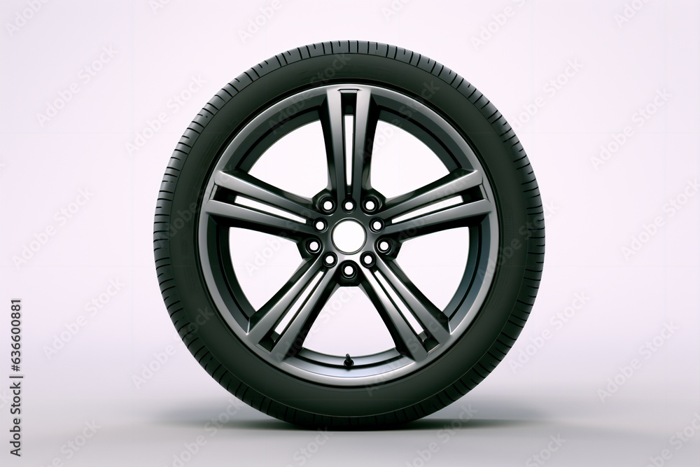 Car wheels on a white background. Tires. Tire replacement on the car Car wheels on a white background. Tires. Tire replacement on the car