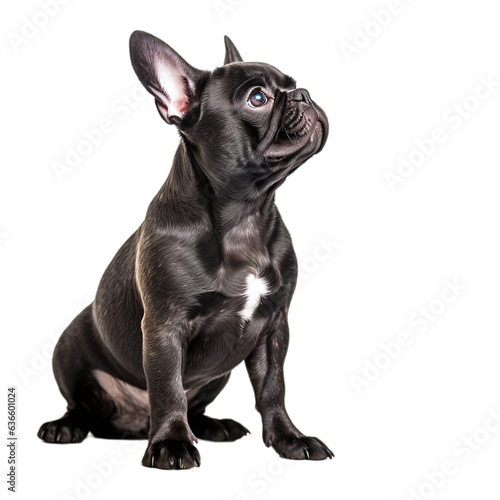 Sitting French BulldogDog Isolated on a Transparent Background photo