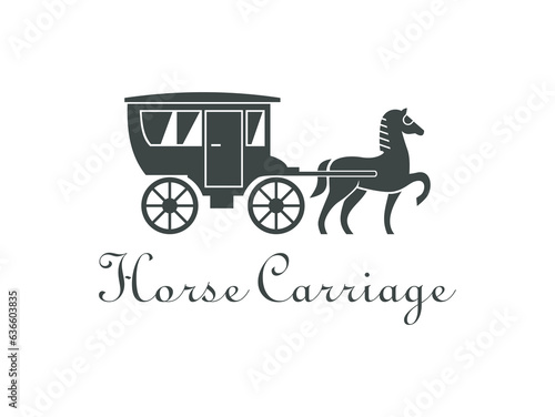 Classic Horse Carriage logo vector isolated
