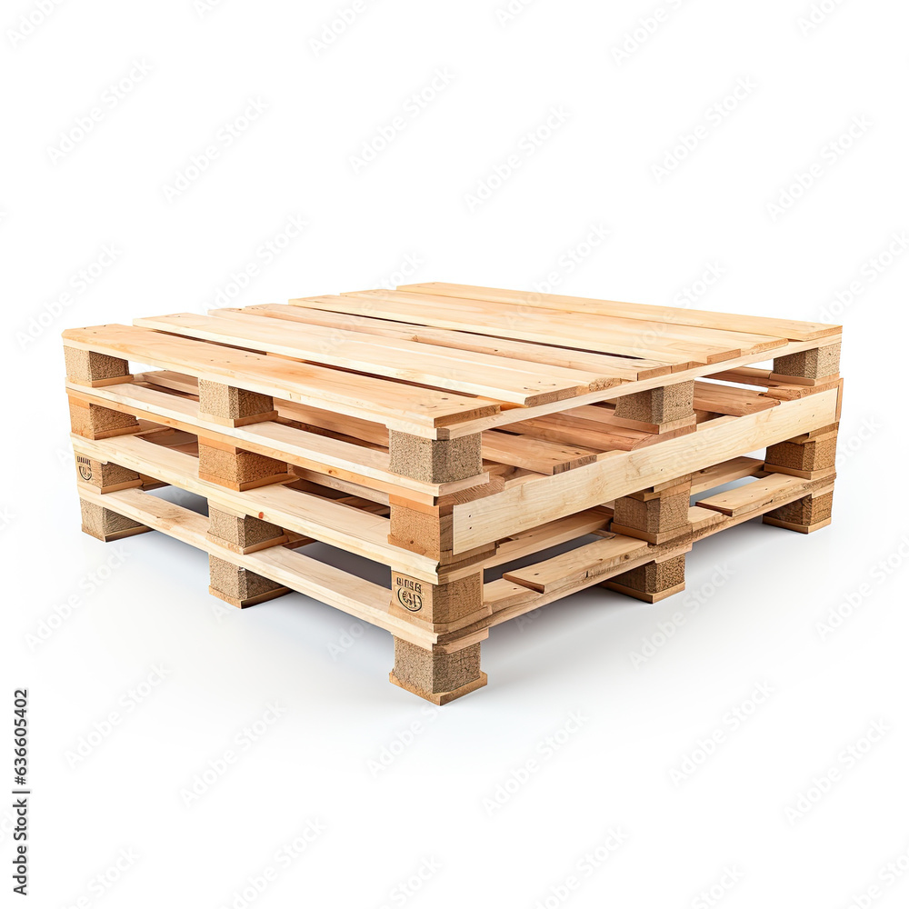 freight euro pallet stacked on white background freight euro pallet stacked on white background
