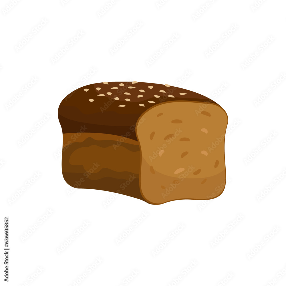 Bakery illustration. Bread icon of wheat food product. Loaf of rye and wheat bread, french baguette and croissant, cake, cupcake and toast, cookie, bun and bagel, baker Bakery illustration. Bread icon of wheat food product. Loaf of rye and wheat bread, french baguette and croissant, cake, cupcake and toast, cookie, bun and bagel, baker