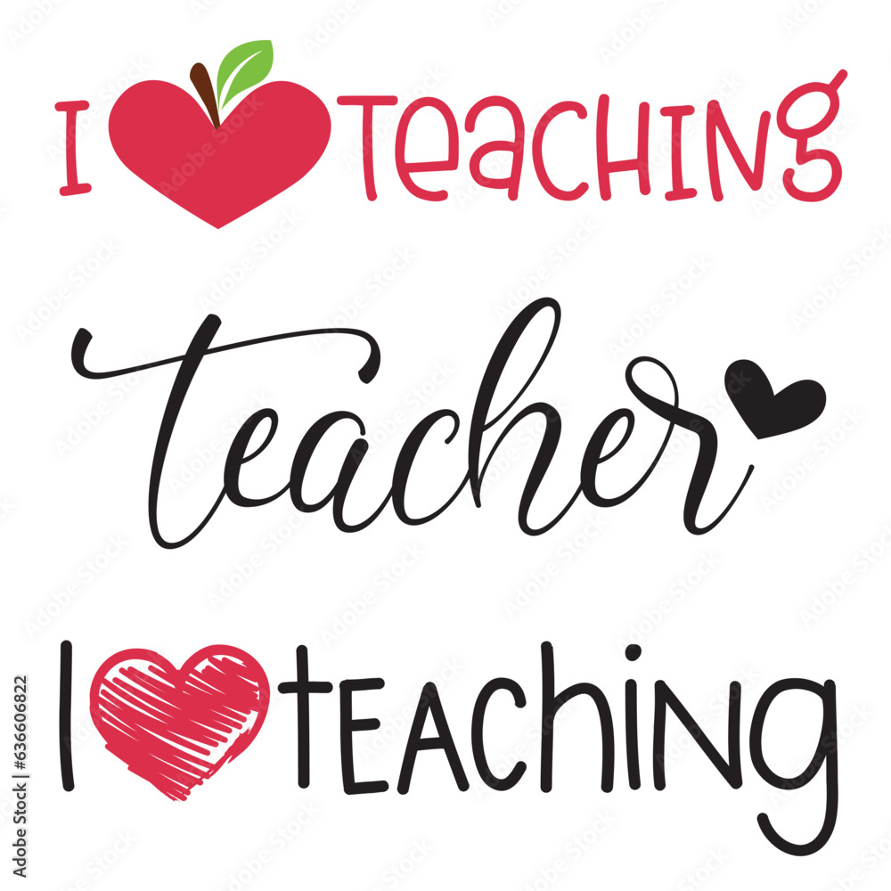 Teaching is heart work vector illustration.