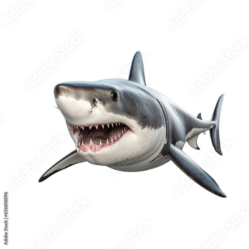 White Shark Isolated on a White Background