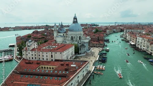 Aerial view of Grand Canal and Saint Peter's Basilica in Venice, Italy (ID: 636607019)