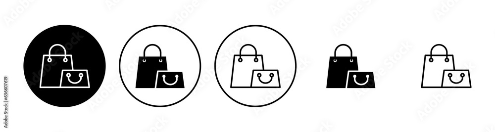 Shopping bag icon set. shopping icon vector Shopping bag icon set. shopping icon vector