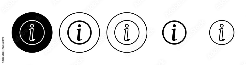 Info sign icon set. about us icon vector. Faq icon Info sign icon set. about us icon vector. Faq icon