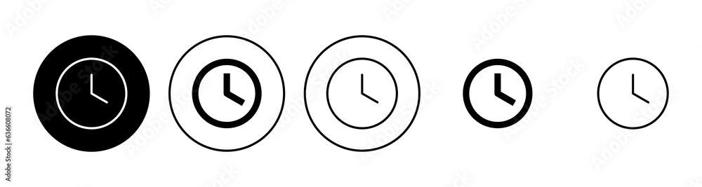Clock icon set. Time icon vector. watch icon symbol Clock icon set. Time icon vector. watch icon symbol