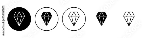 Diamond icon set. diamond gems vector icon.