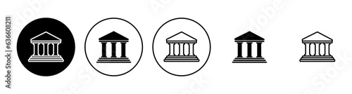 Bank icon set. bank vector icon, museum, university