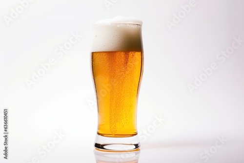 glass of beer on white background.