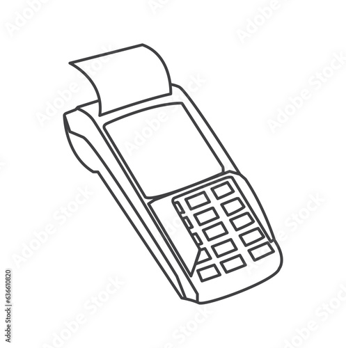 Modern EDC machine, Payment machine, EDC machine and credit card, bank and financial related icon. vector illustration on white background,  photo