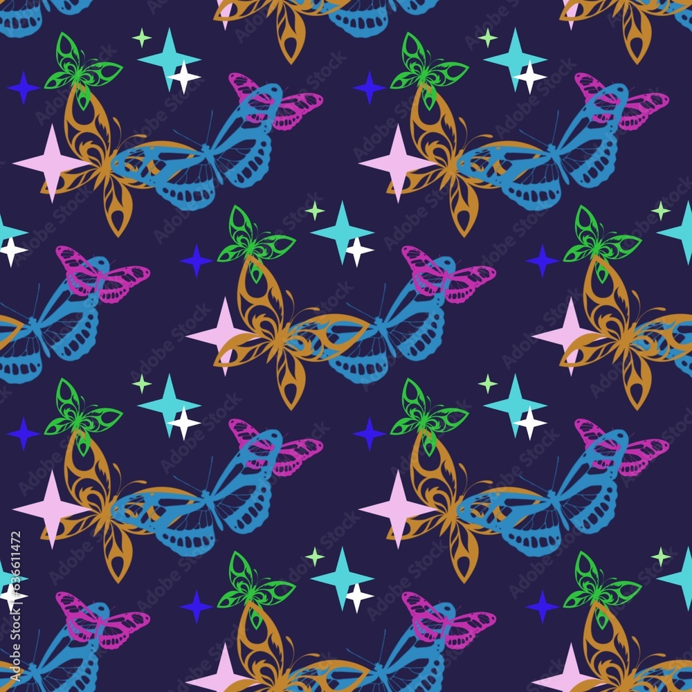 Fototapeta premium butterfly seamless pattern