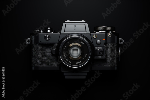 Black camera on black background