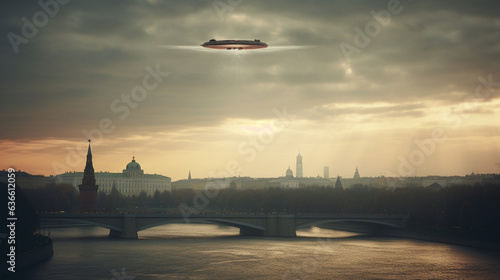 When Worlds Collide: UFO Over Russia's Landmark, generative ai