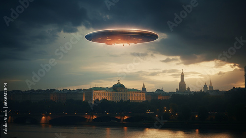Celestial Intrigue: UFO Graces the Kremlin Skies, Generative AI