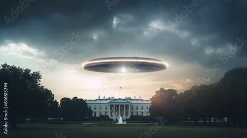 Presidential Intrigue: Unidentified Craft in D.C. Skies, generative ai