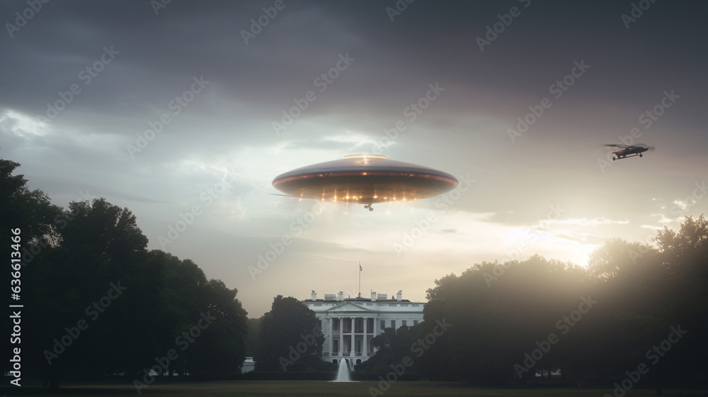 Visitors in the Capital: UFO Over the White House, Generative AI Visitors in the Capital: UFO Over the White House, Generative AI